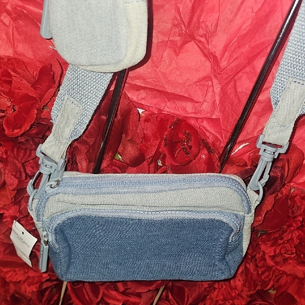 American Eagle Women's NWT Blue Denim Crossbody Bag